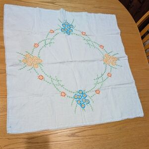 Hand Embroidered Linen Table Cloth